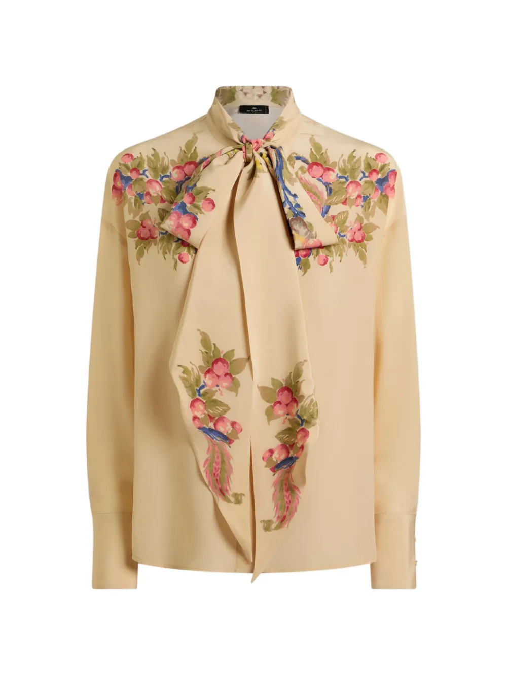 ETRO Camicia in seta a fiori con foulard - Toni neutri