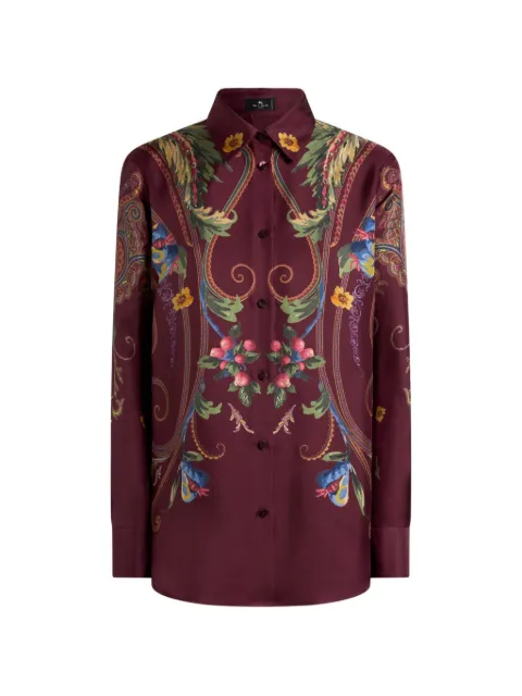 ETRO silk shirt with placed floral paisley print
