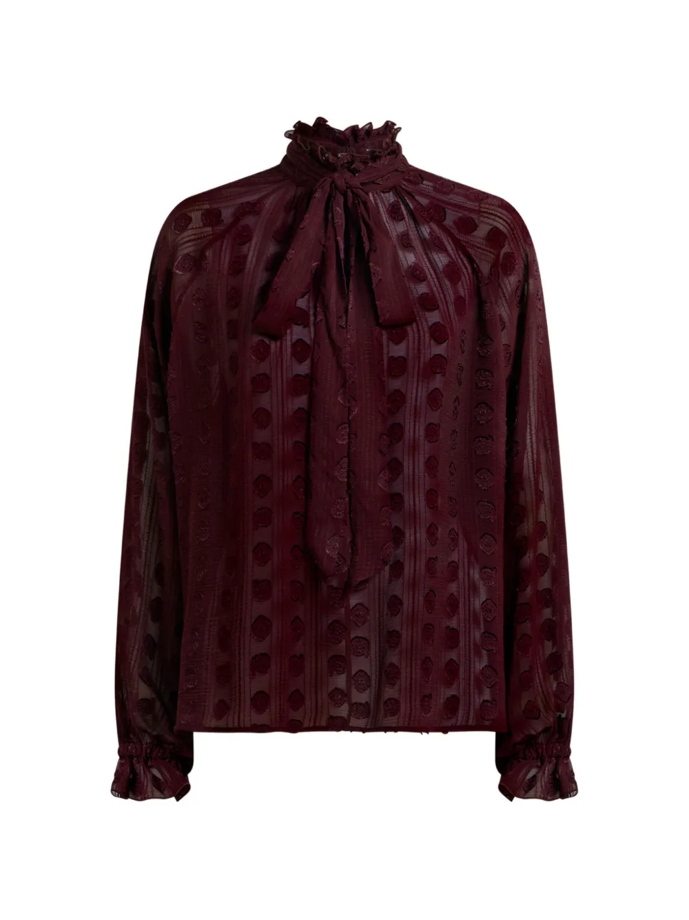 ETRO Blusa con foulard e motivo in fil coupé jacquard - Rosso
