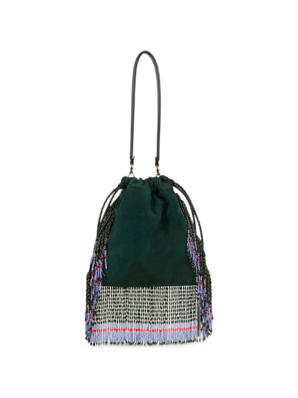 ETRO Kleine suède Kalispera tas met geborduurde bloemen en kralen Groen