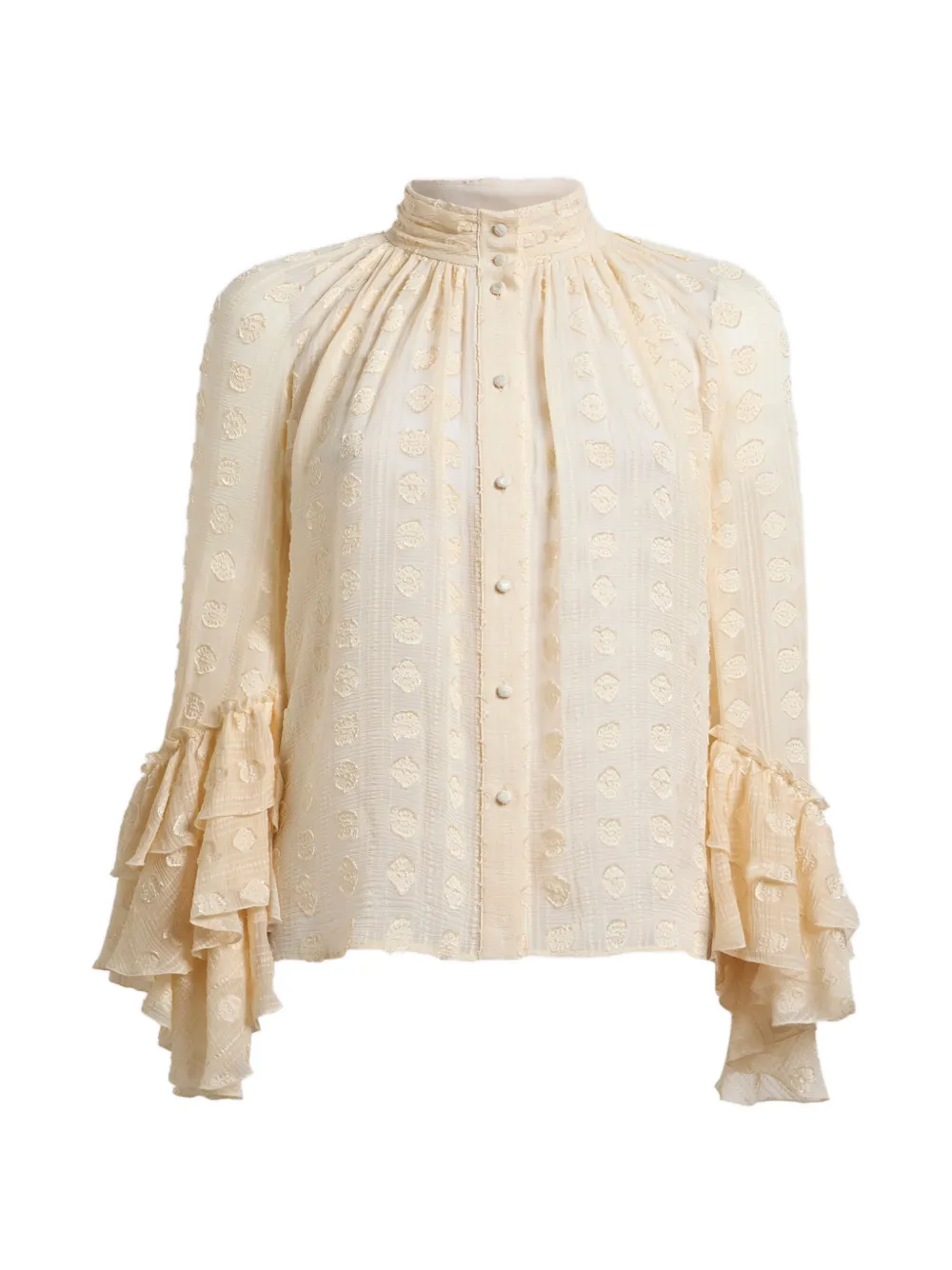 ETRO Camicia jacquard con ruches e dettagli fil coupé - Toni neutri