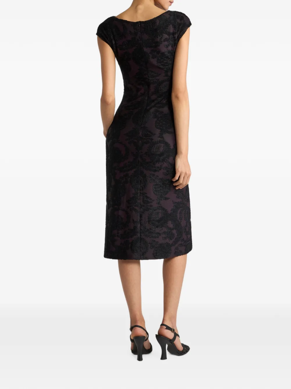ETRO Chenille midi-jurk met paisley-patroon Zwart