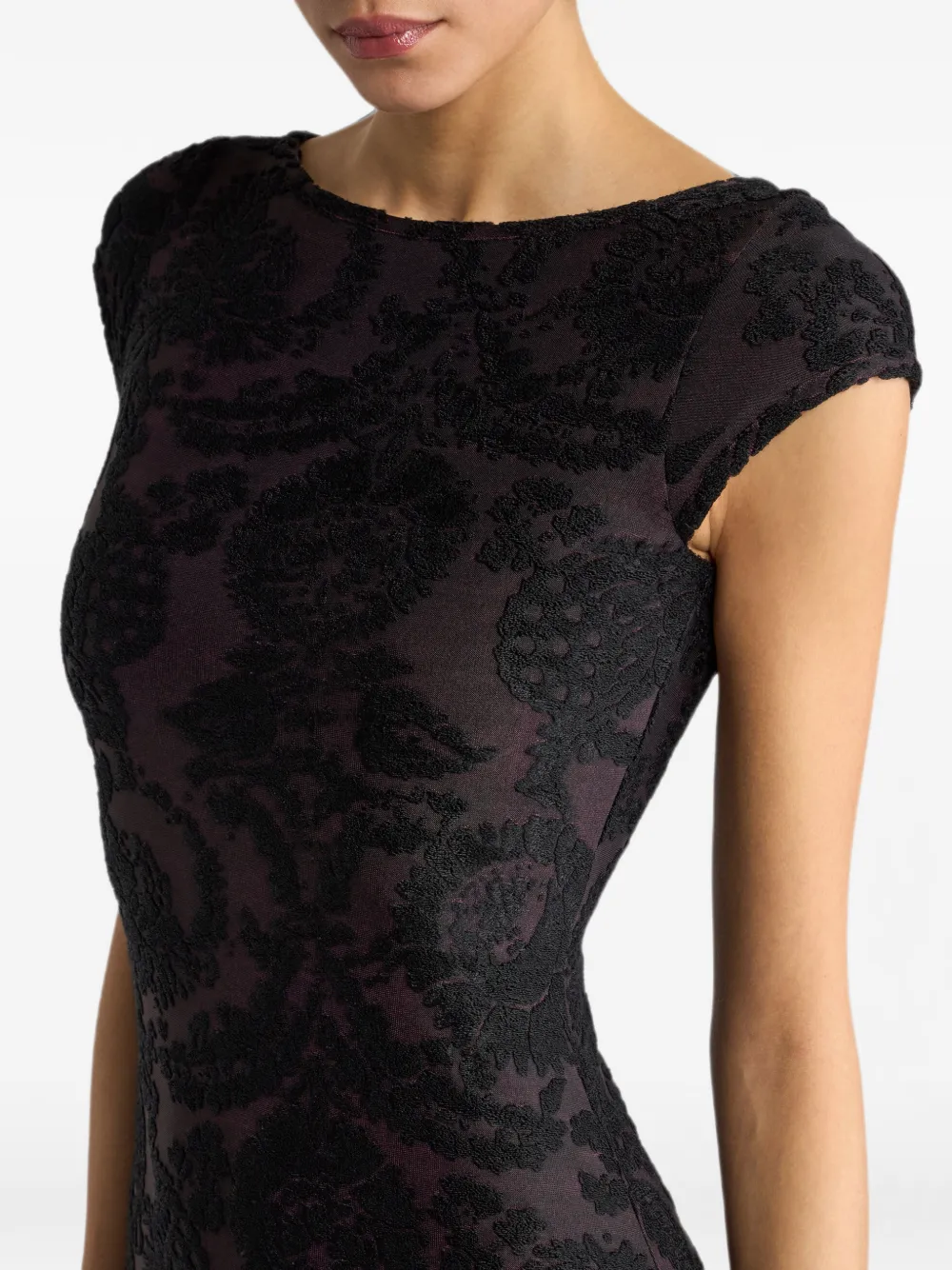 ETRO Chenille midi-jurk met paisley-patroon Zwart