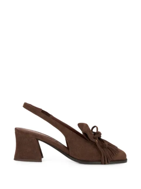 ETRO slingback suede loafers with fringing