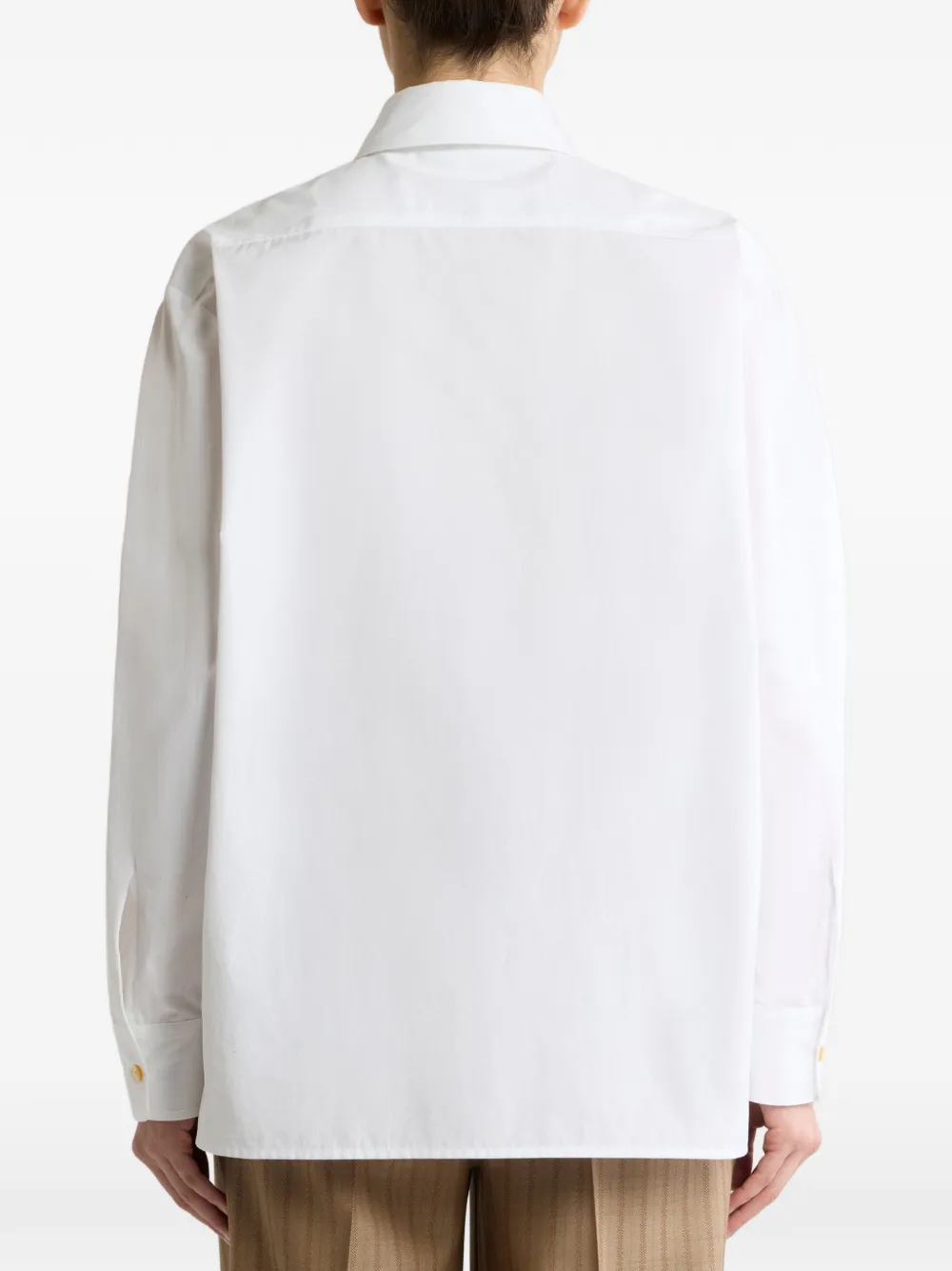 ETRO Katoenen en zijden blouse met bloemprint op de voorkant Wit