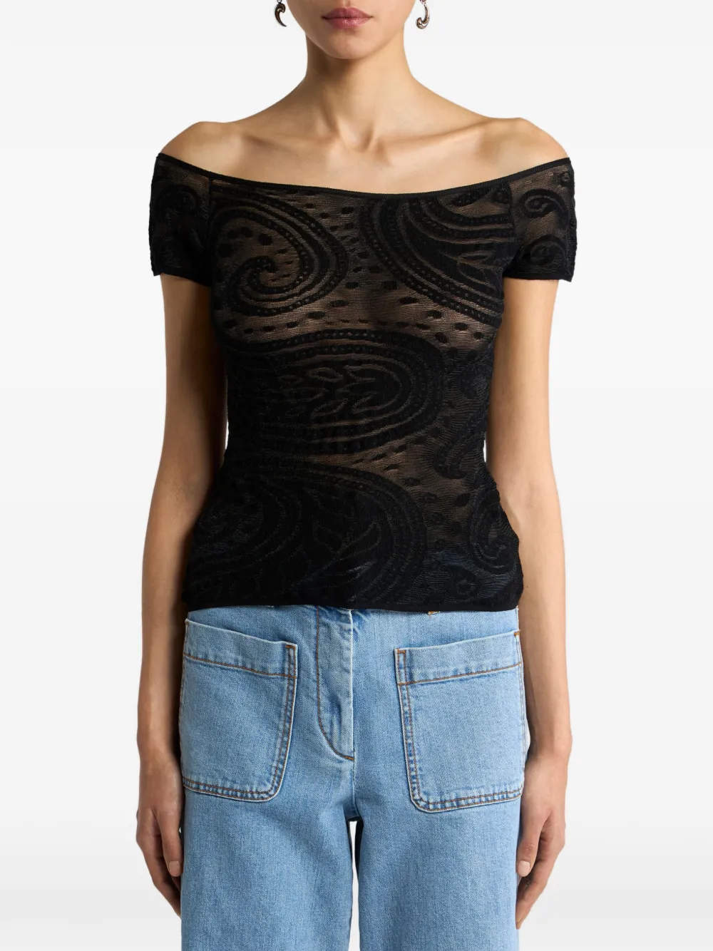 ETRO Trui met paisley-jacquard Zwart