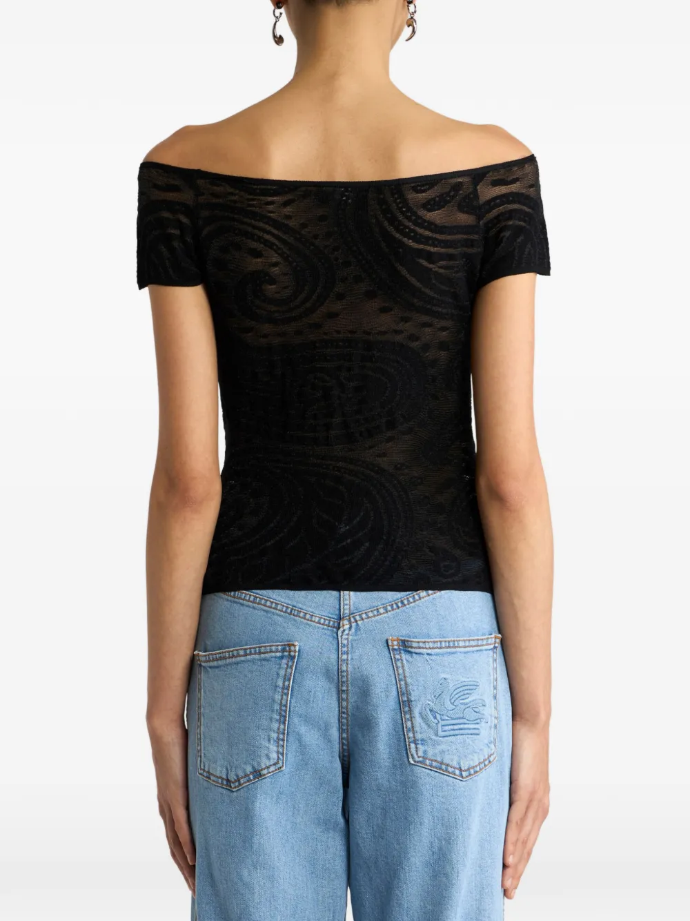 ETRO Trui met paisley-jacquard Zwart
