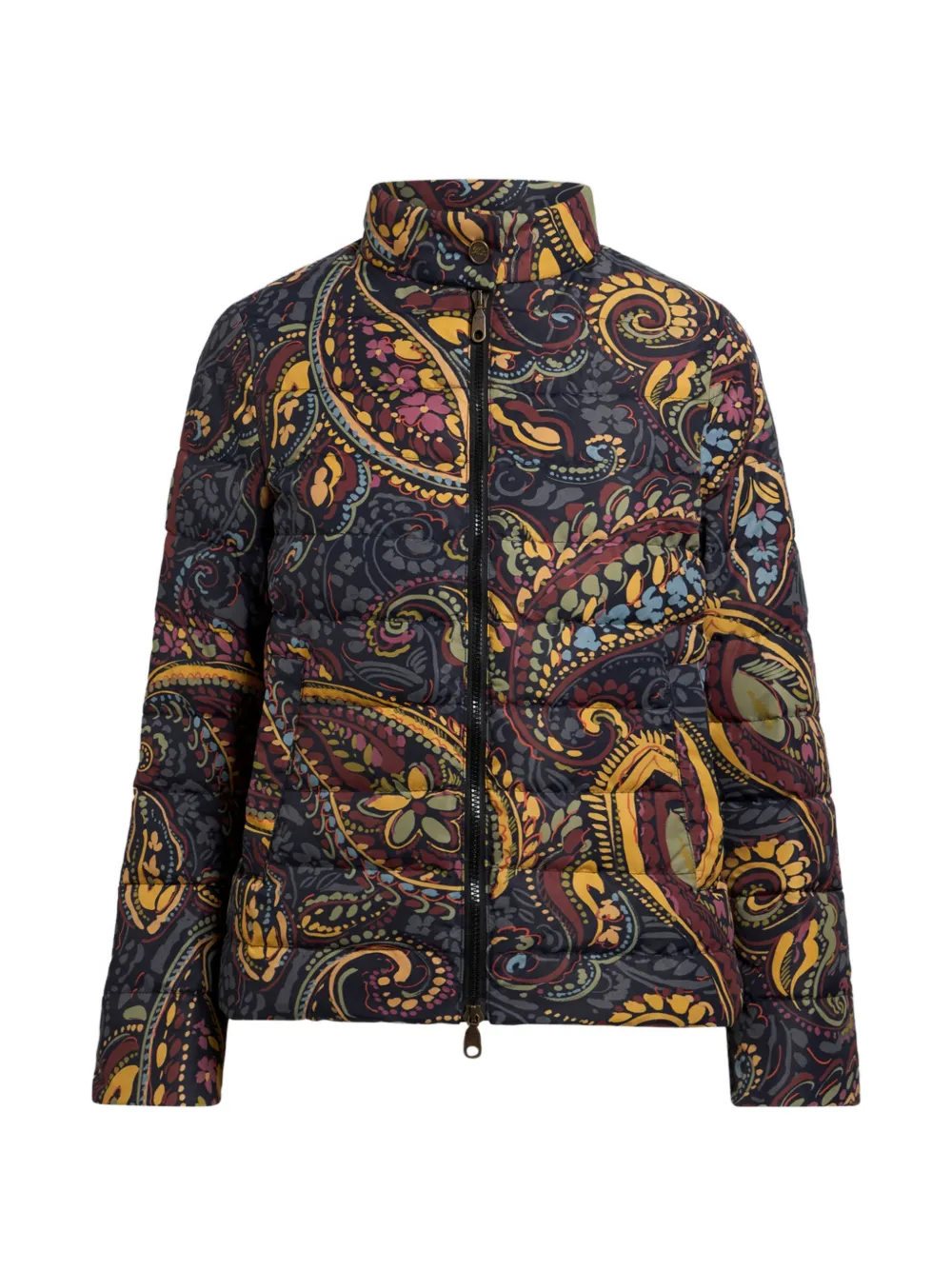 ETRO Piumino crop in nylon riciclato con motivo paisley - Blu