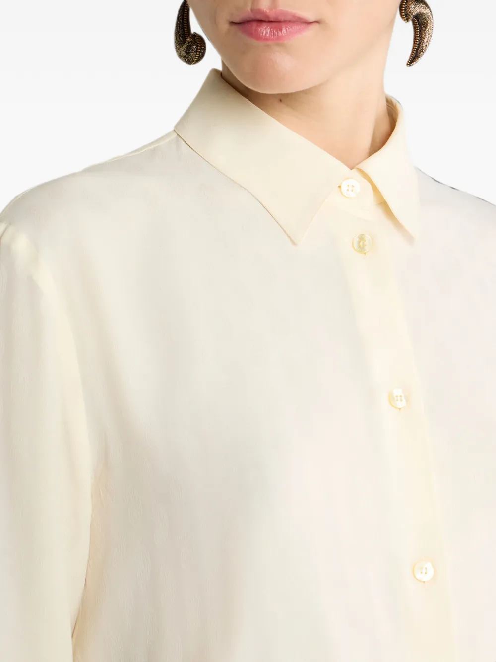 ETRO Jacquard blouse van zijdeblend met paisley-patroon Beige