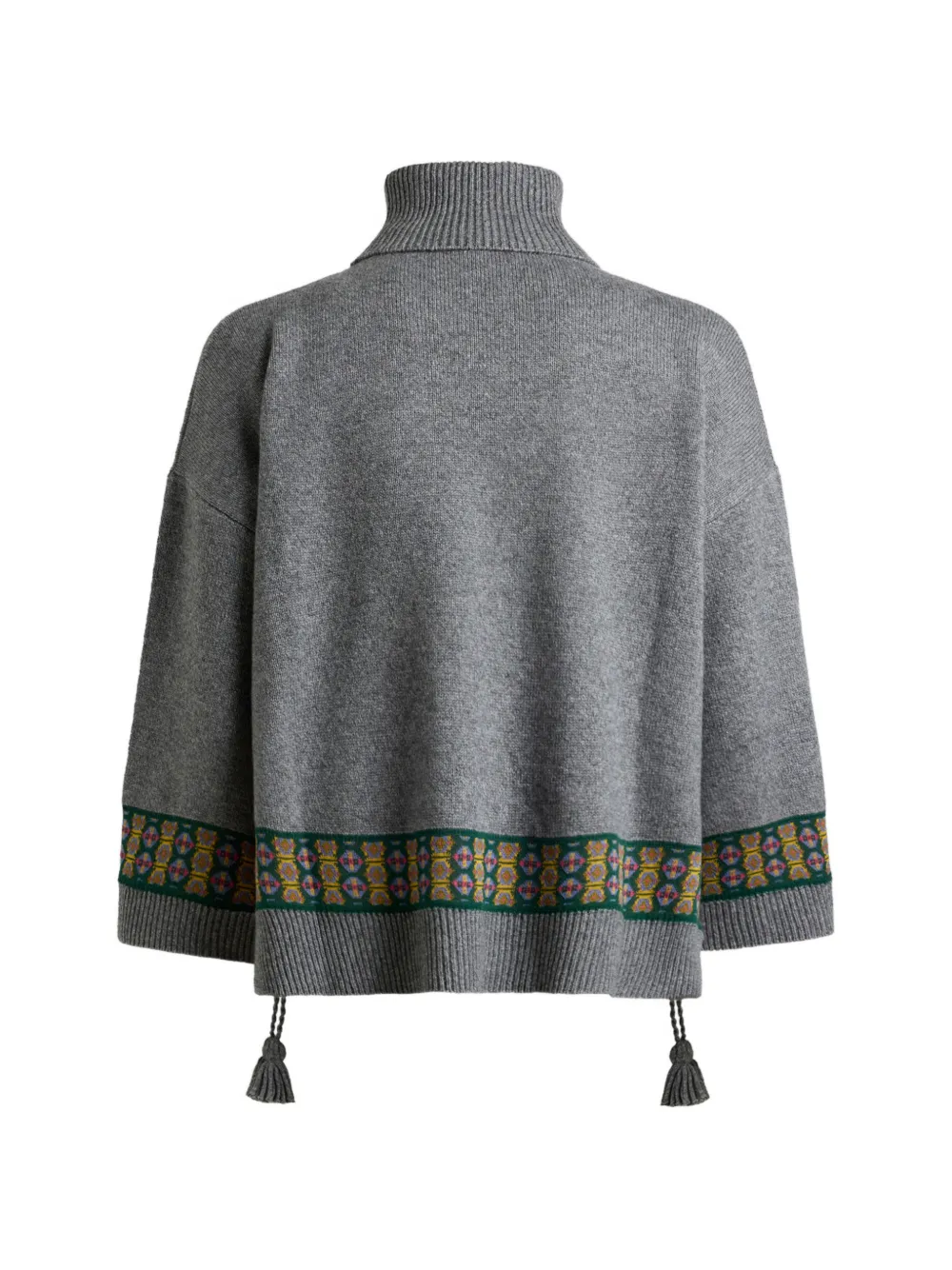 ETRO Trui van wolblend met kwastjes en geometrisch motief Grijs