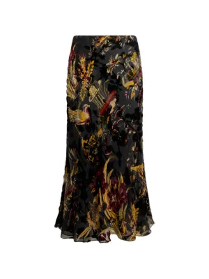 DRIES VAN NOTEN フローラル ラッフルスカート | ブラック | FARFETCH JP