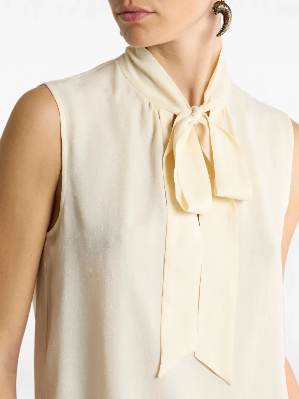 ETRO Jacquard top van zijdeblend met zijden sjaal en paisley-patroon Beige