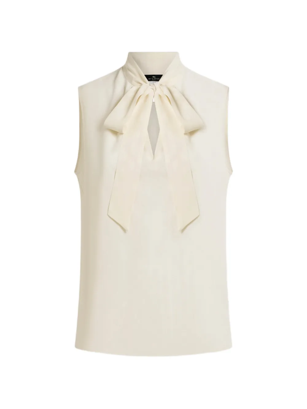 ETRO silk-blend jacquard top with silk scarf and Paisley motif - Neutrals