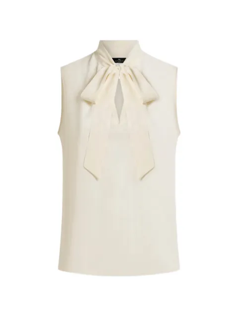 ETRO silk-blend jacquard top with silk scarf and Paisley motif