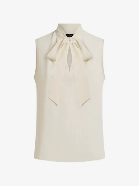 ETRO Jacquard top van zijdeblend met zijden sjaal en paisley-patroon