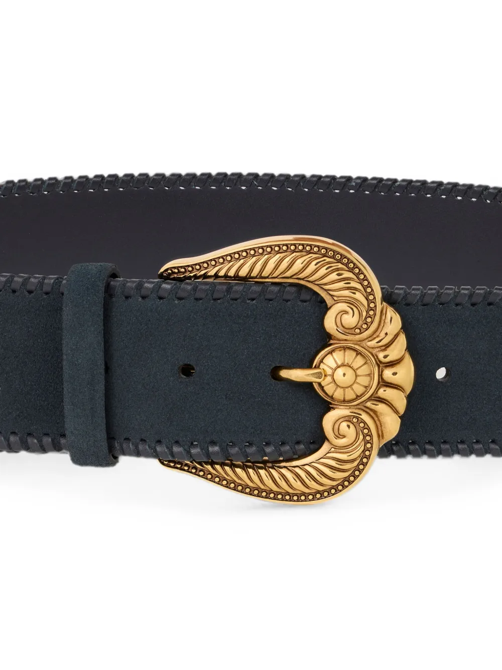 ETRO Suède riem met Paisley gesp Blauw