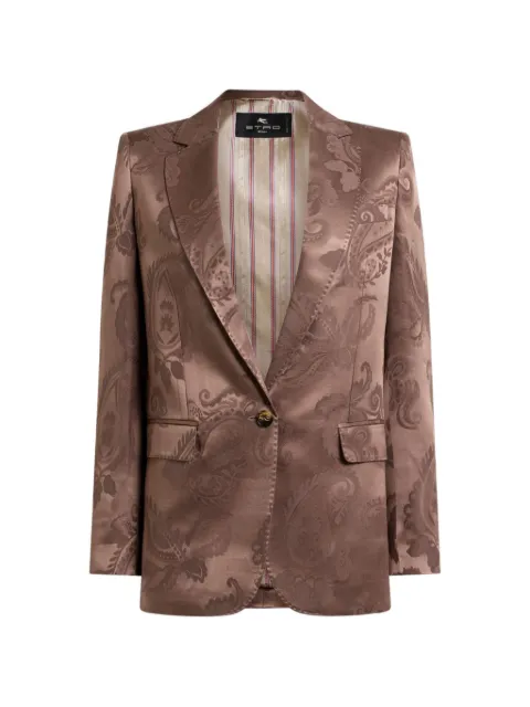 ETRO jacquard single-breasted jacket with floral Paisley motif