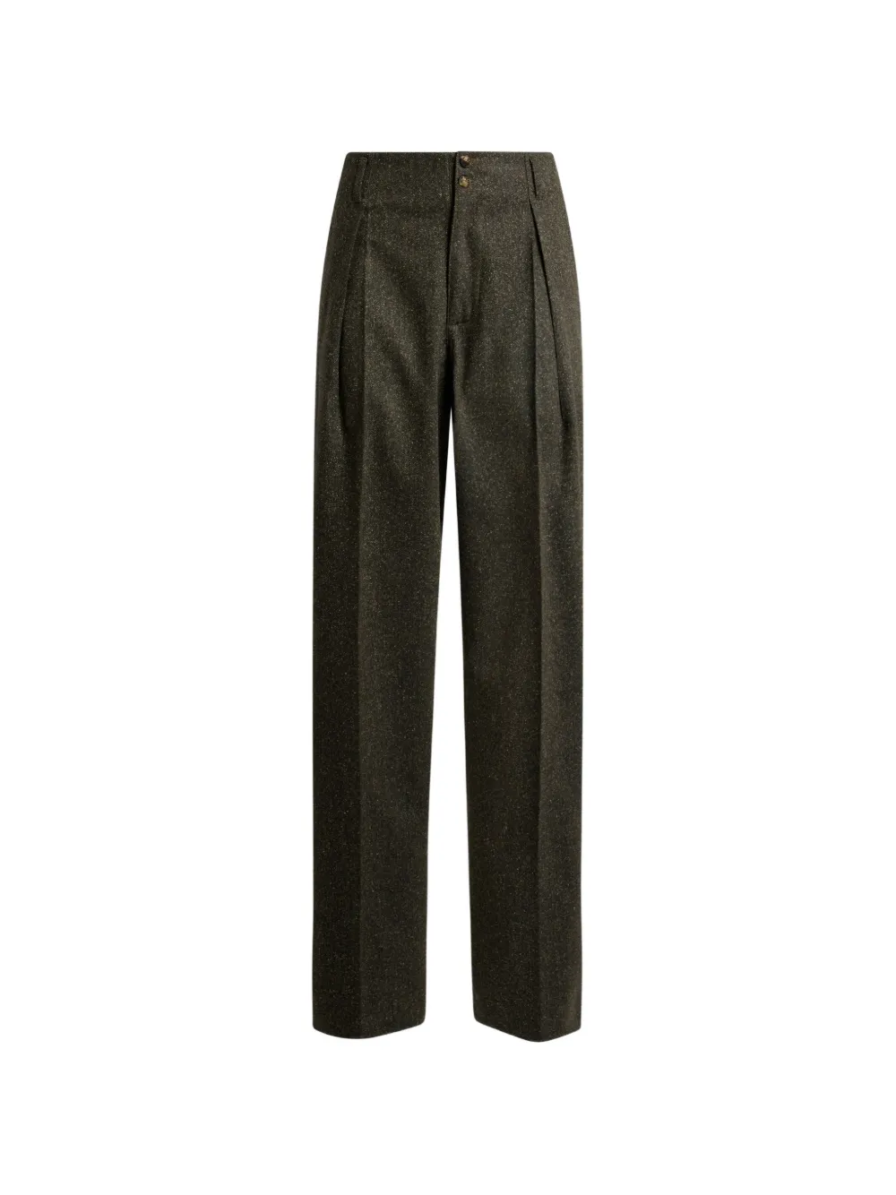 ETRO Pantaloni in misto lana jacquard con bottoni Pegaso - Verde