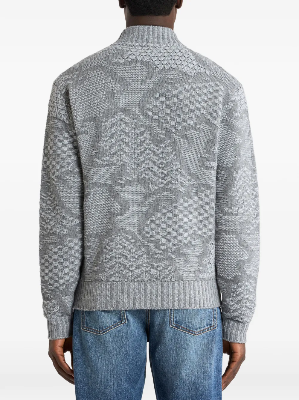 ETRO Gebreid bomberjack van wolblend met print Grijs