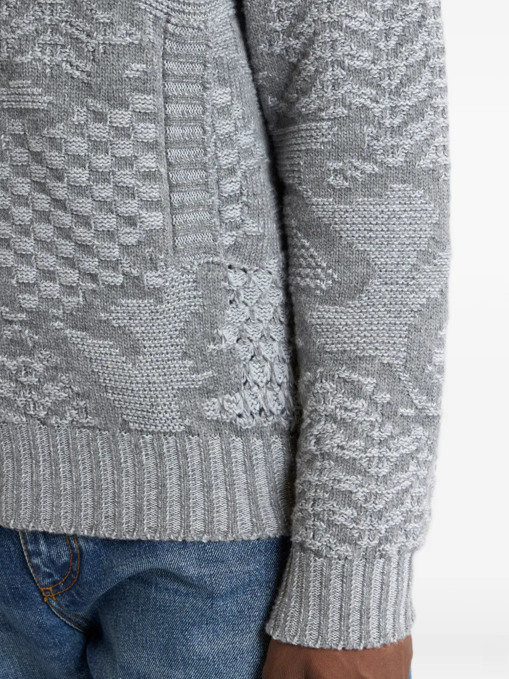 ETRO Gebreid bomberjack van wolblend met print Grijs