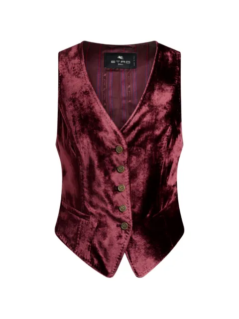 ETRO single-breasted velvet waistcoat with Pegaso buttons