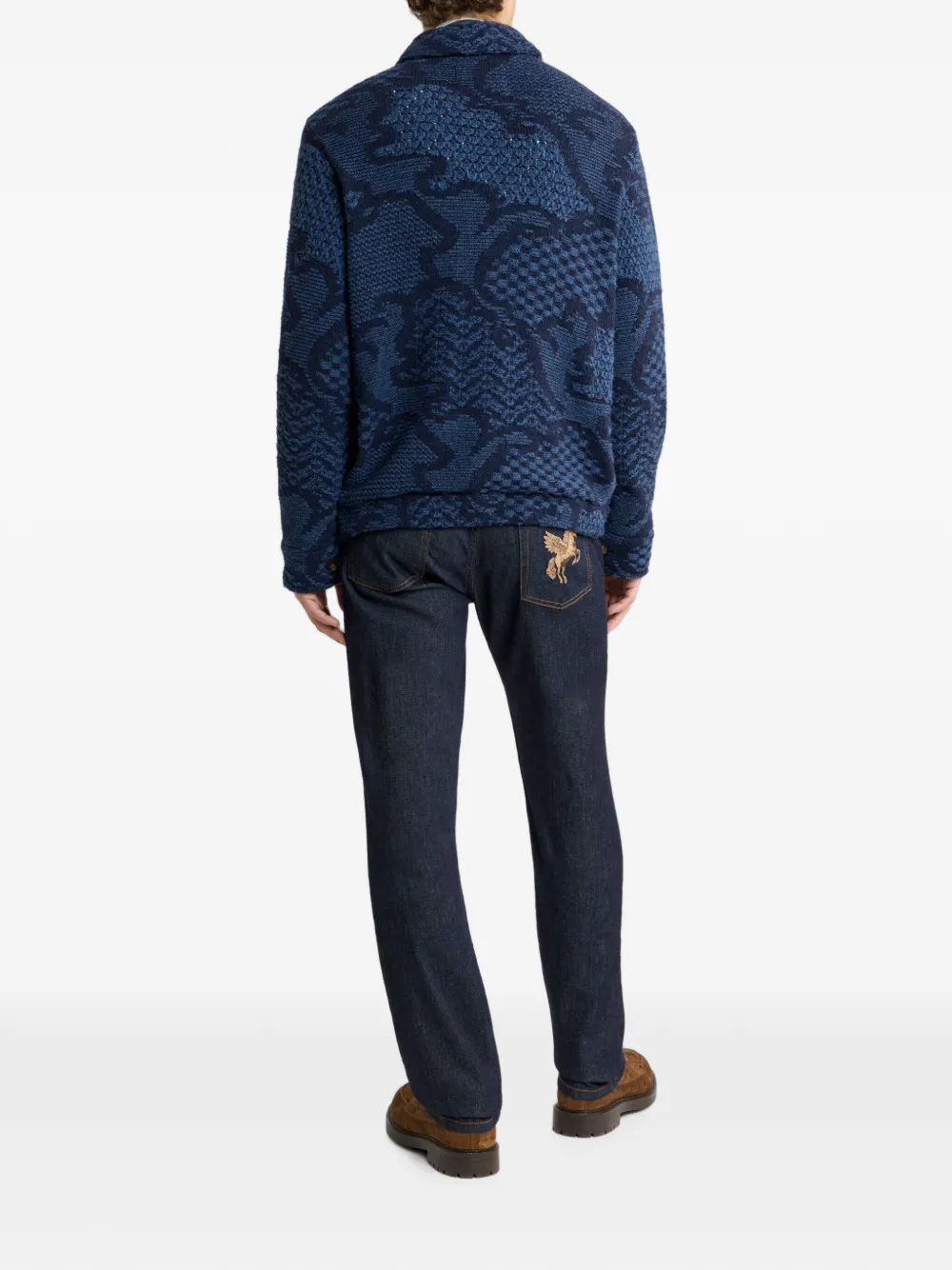  Etro Patterned Wool-blend Overshirt Jacket - Bleu 