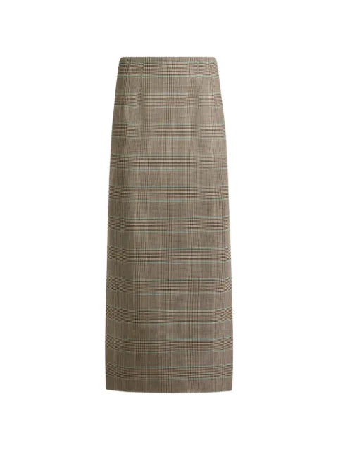ETRO stretch wool midi skirt with Prince of Wales motif