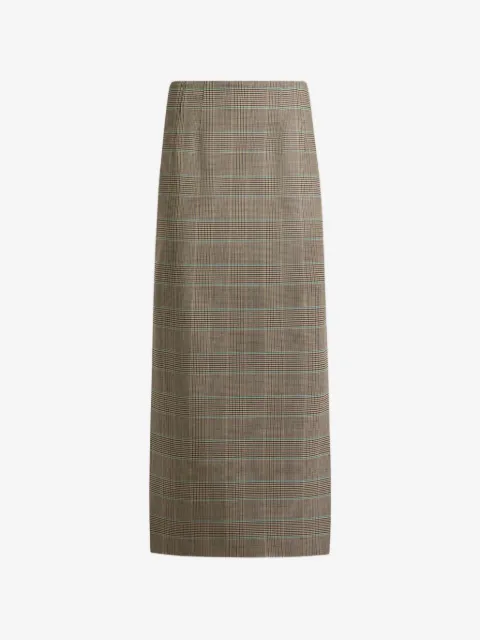 ETRO falda midi de lana stretch con motivo Príncipe de Gales