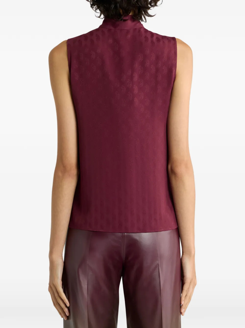 ETRO Jacquard top van zijdeblend met zijden sjaal en paisley-patroon Rood