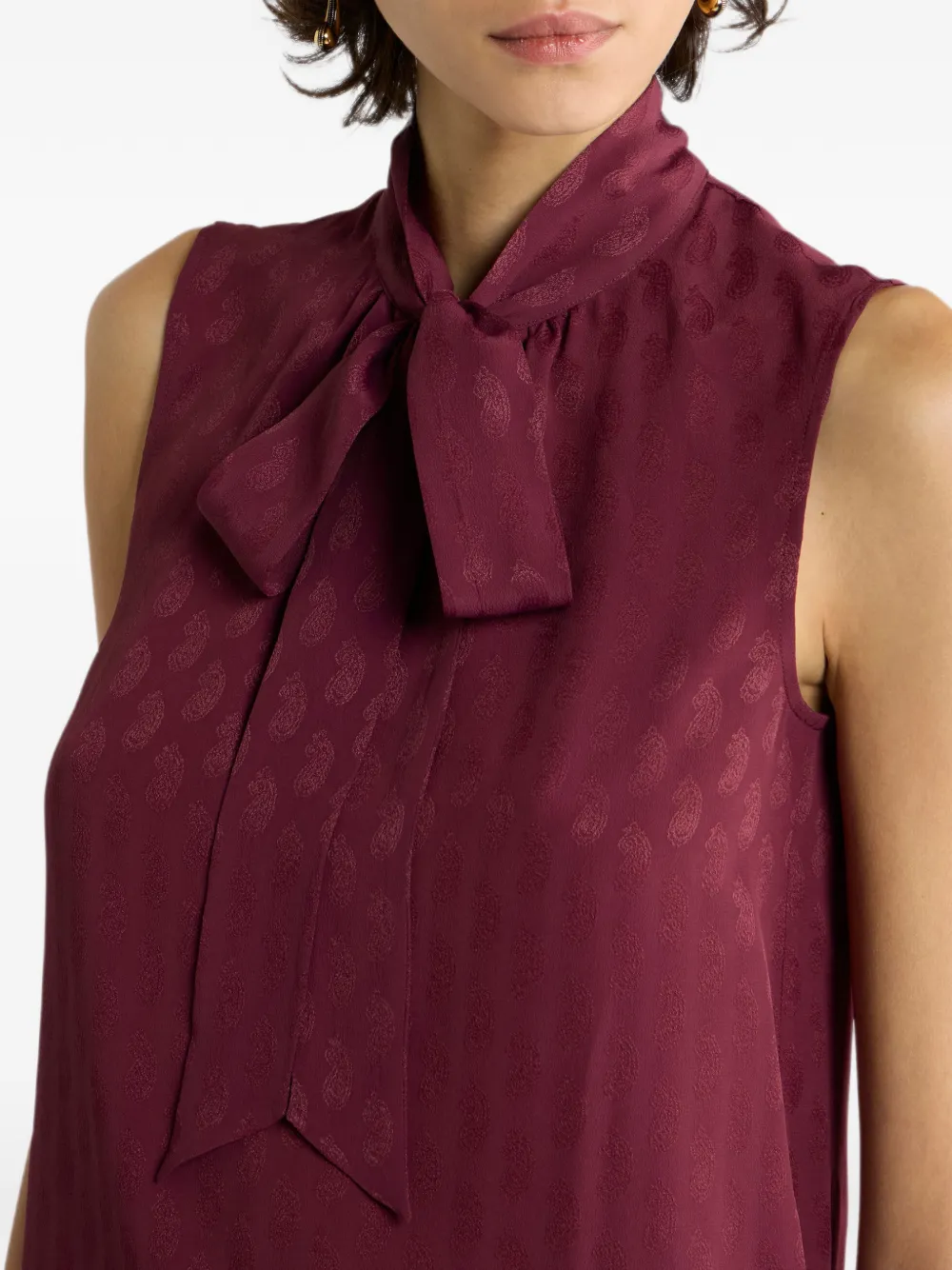 ETRO Jacquard top van zijdeblend met zijden sjaal en paisley-patroon Rood