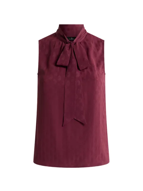 ETRO silk-blend jacquard top with silk scarf and Paisley motif