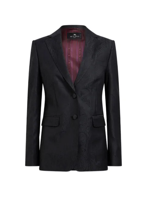 ETRO veste jacquard en laine à boutonnage simple à motif Arnica