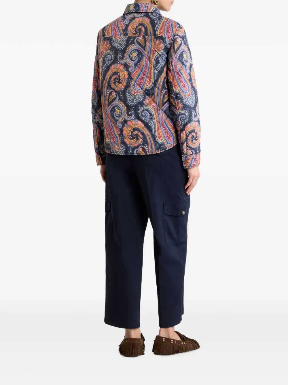 ETRO Gewatteerd shirtjack met Paisley-motief Blauw