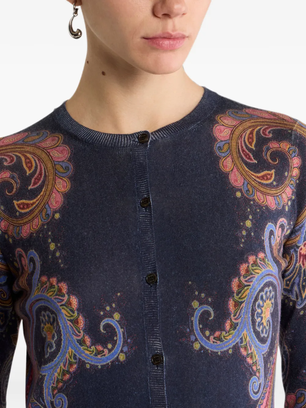 ETRO Zijden en kasjmier vest met Paisley print Blauw