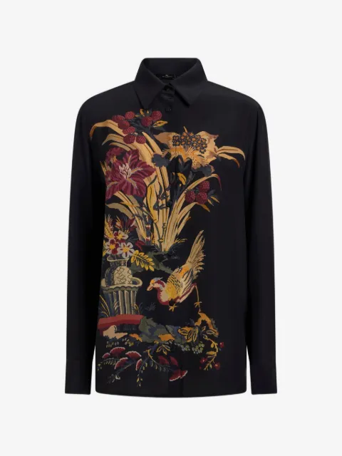 ETRO camisa de seda con estampado