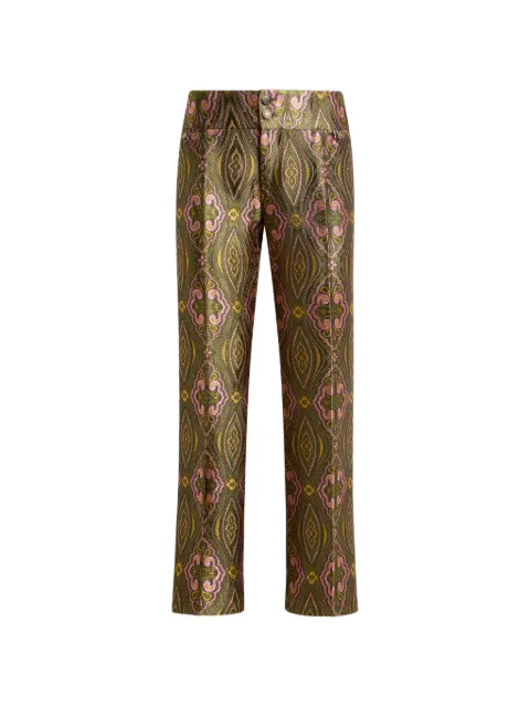 ETRO pantalones en jacquard con motivo de medallón con flores