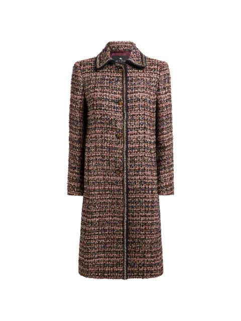 ETRO multicoloured tweed coat