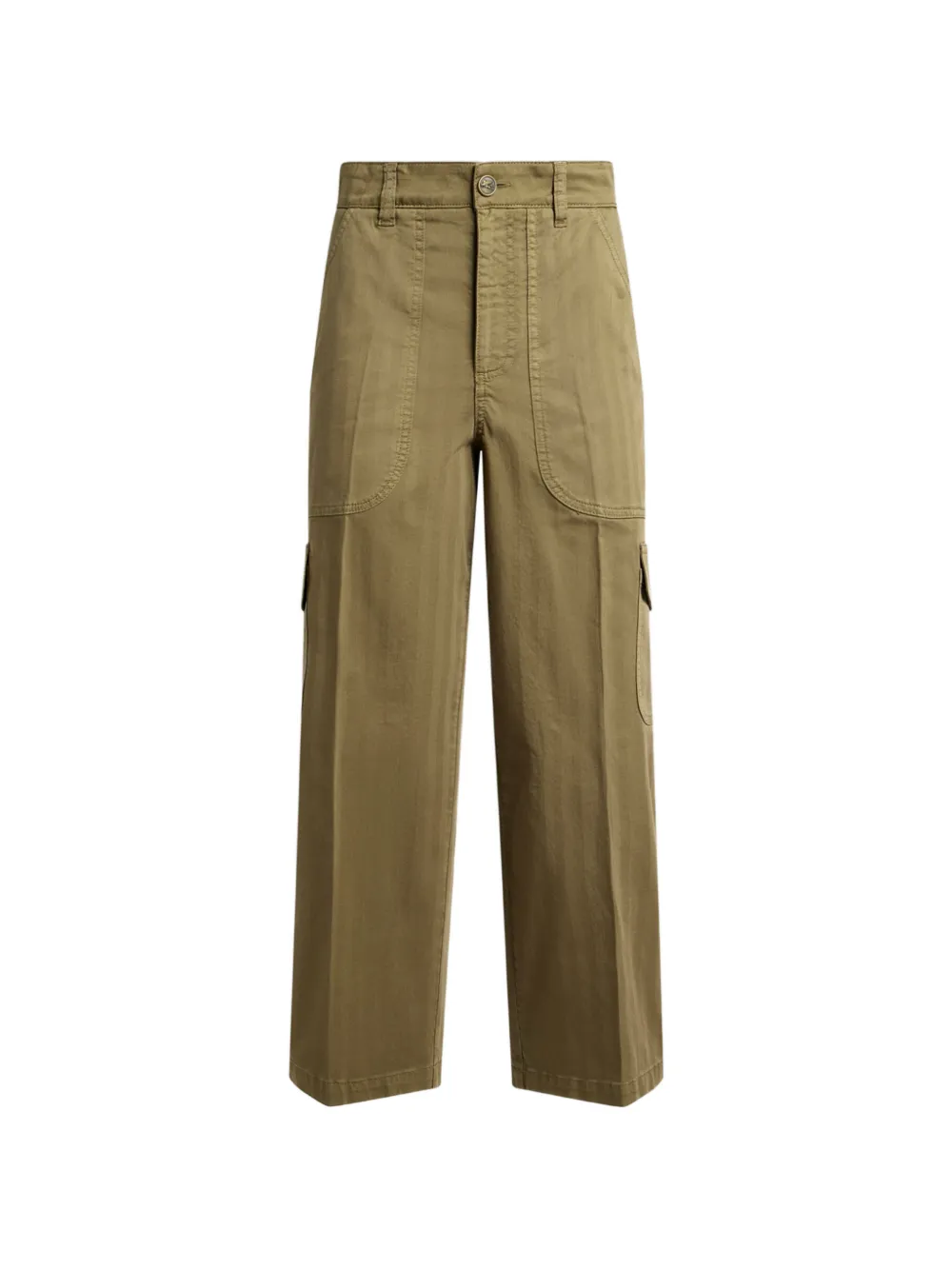 ETRO cropped cargo-jeans in stretch-cotton denim - Grün
