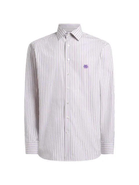 ETRO striped cotton shirt with Pegaso logo 