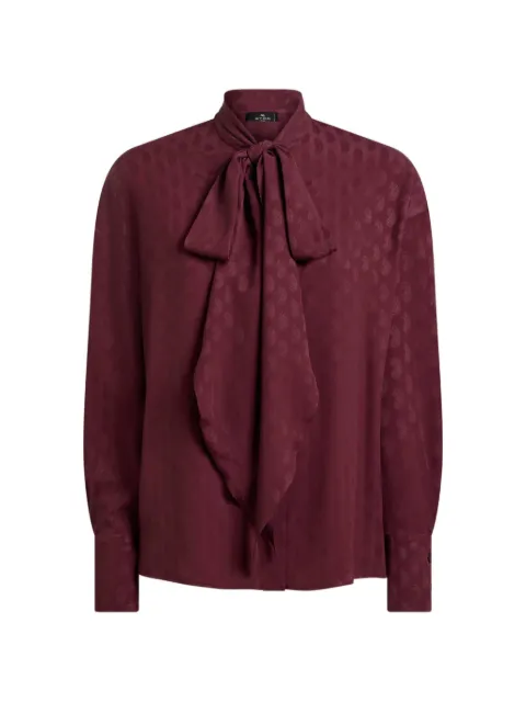 ETRO silk-blend jacquard shirt with silk scarf and Paisley motif