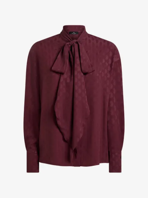 ETRO silk-blend jacquard shirt with silk scarf and Paisley motif