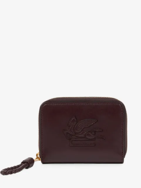ETRO portefeuille Libra compact zippé en cuir avec Pegaso