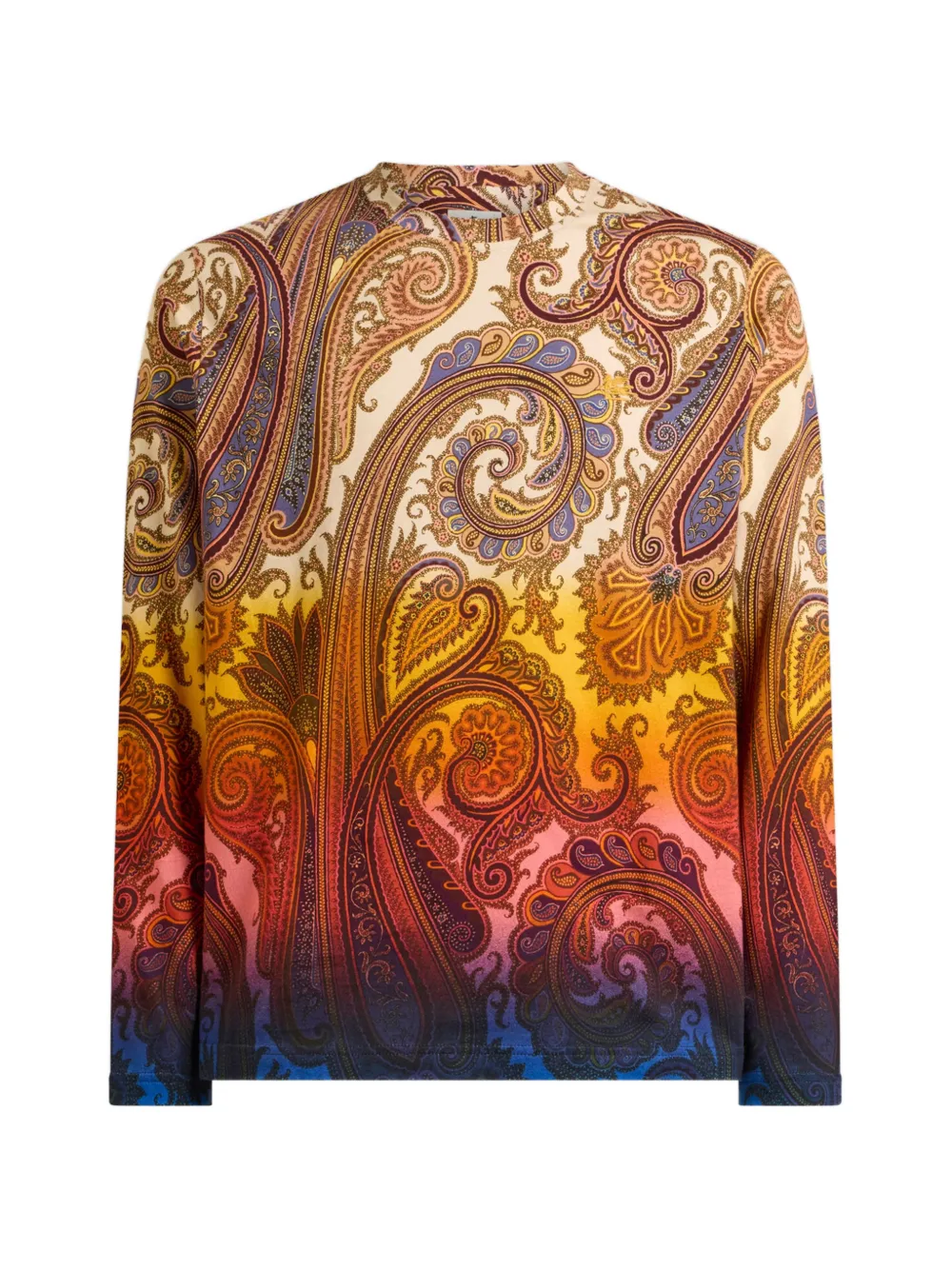 ETRO Trui van katoenen jersey met degradé Paisley-motief Beige