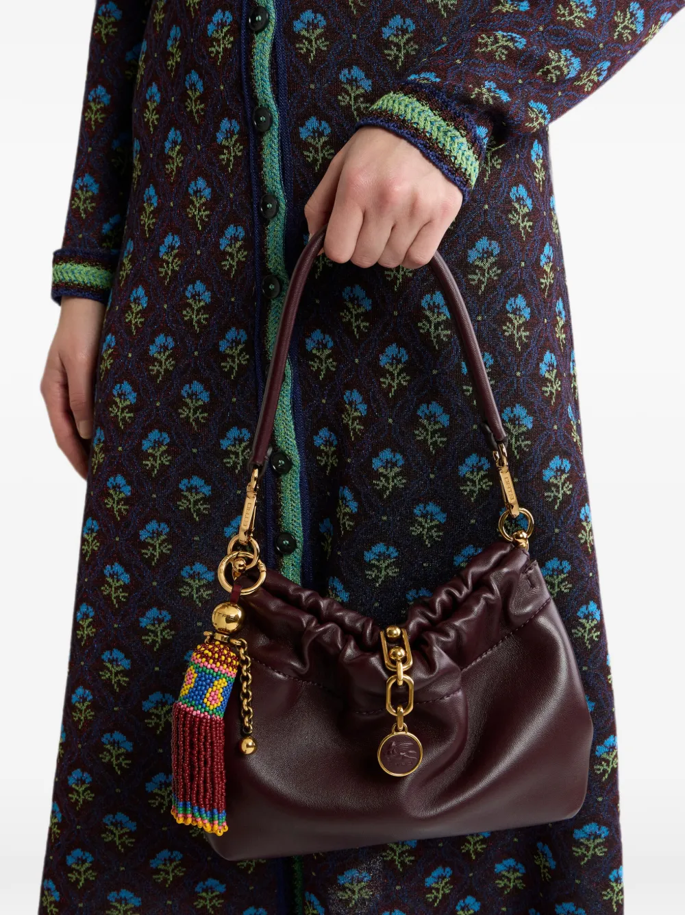 ETRO Poppenbedel met kralen Rood