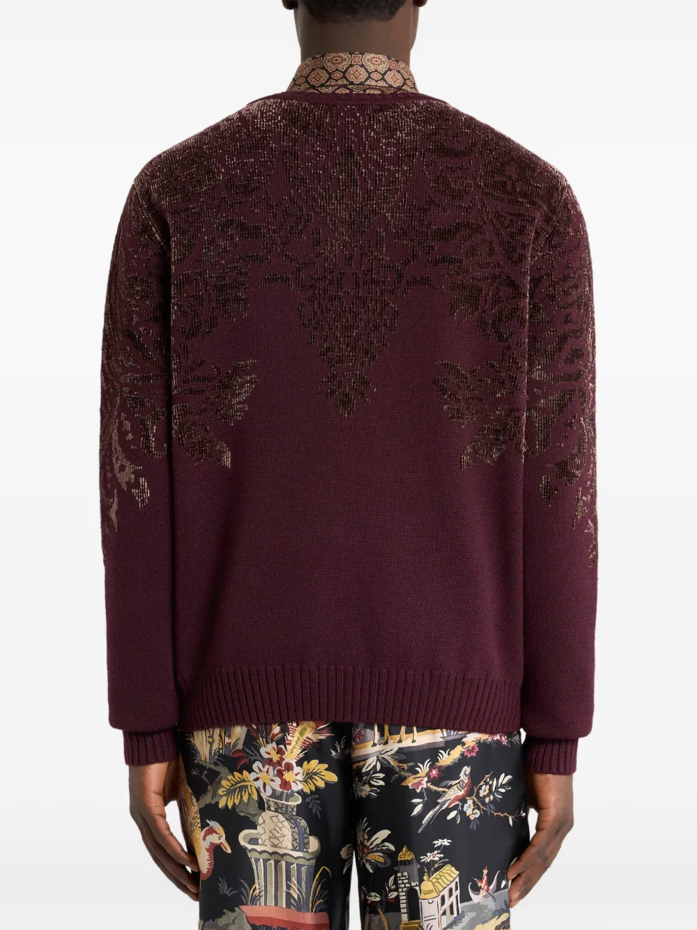 ETRO Trui van wolblend met jacquard chenille-motief Rood