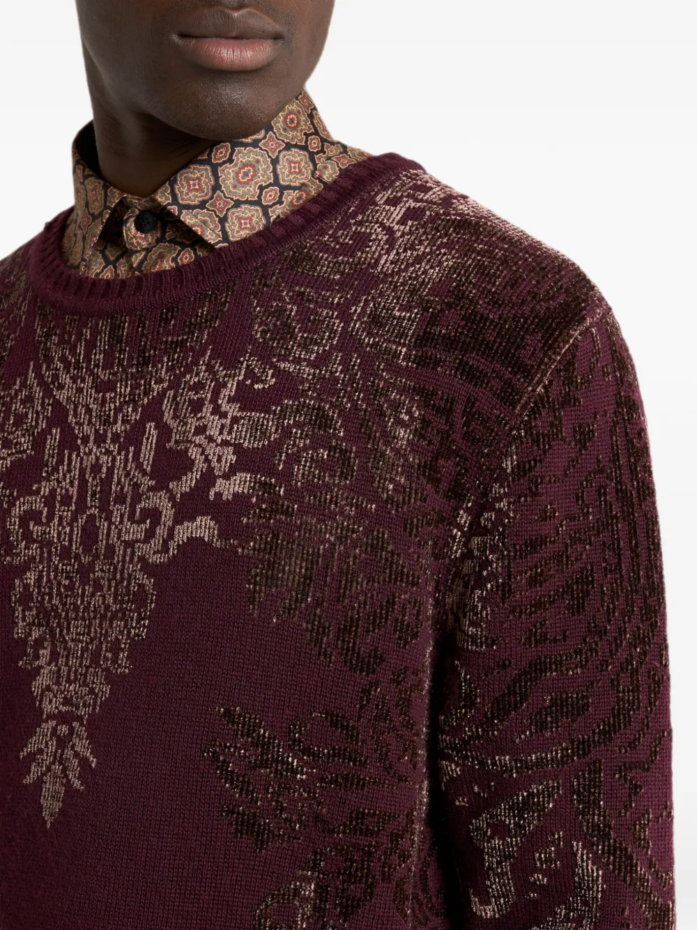 ETRO Trui van wolblend met jacquard chenille-motief Rood