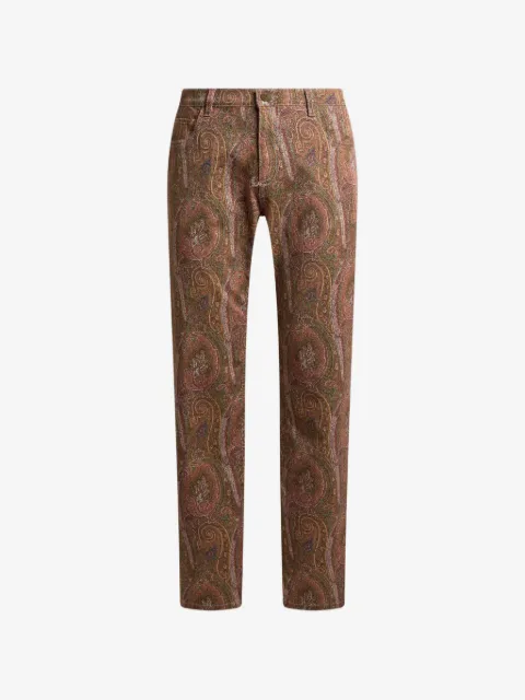 ETRO straight-leg cotton denim jeans with Arnica motif