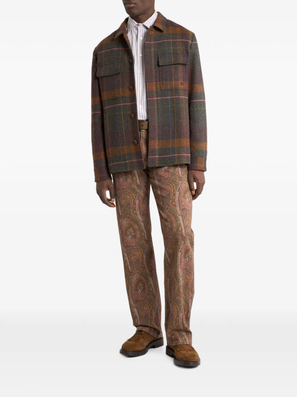 ETRO Straight jeans met Arnica-patroon Bruin