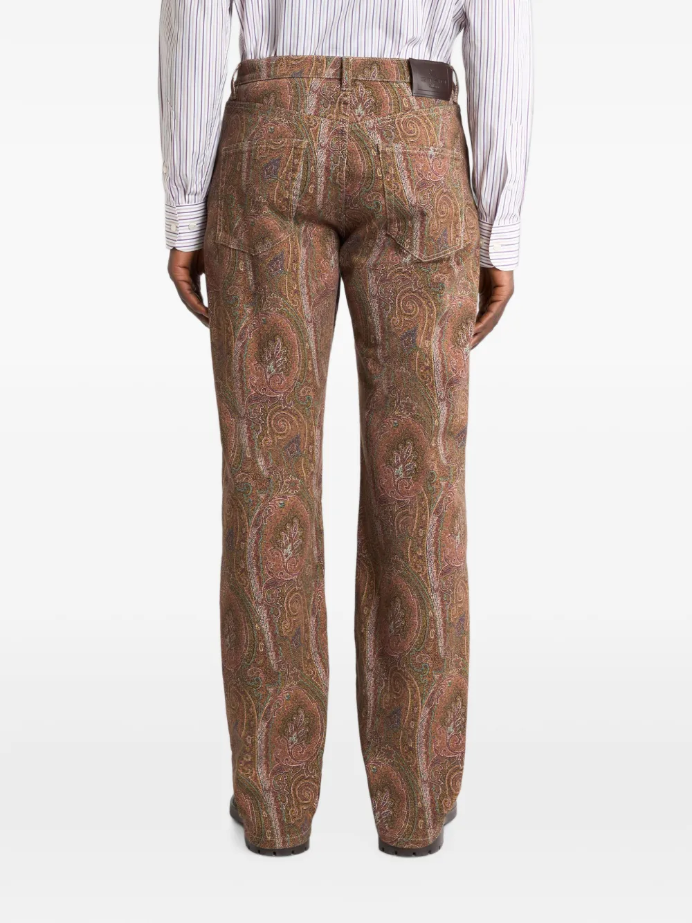 ETRO Straight jeans met Arnica-patroon Bruin
