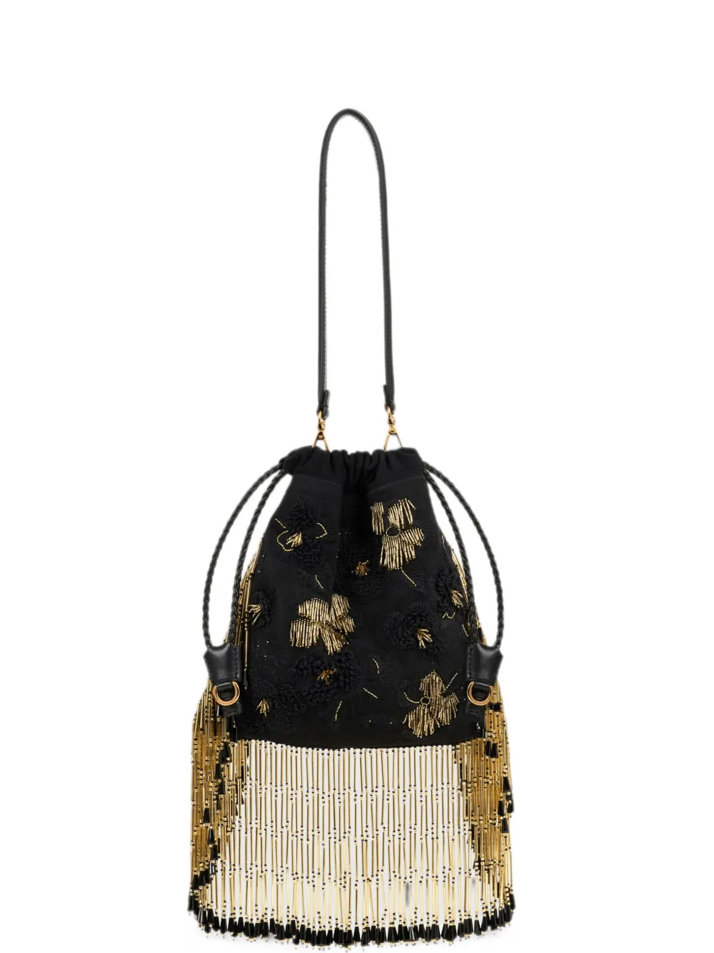 ETRO Borsa Kalispera piccola in pelle scamosciata con ricamo e perline - Nero